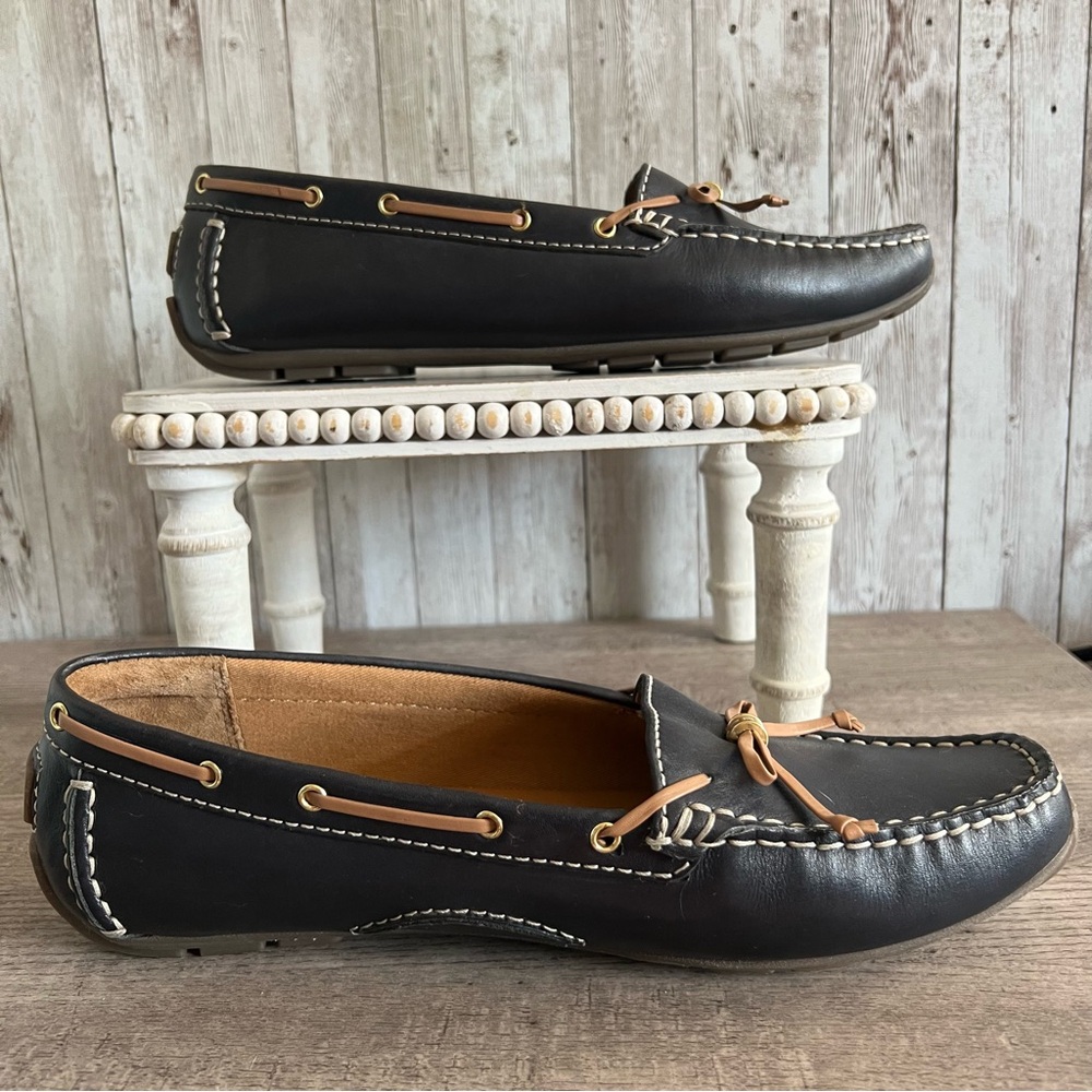 Clarks Artisan Women’s Leather Loafers — Bundle Tan and Navy 9.5 Wide - Picture 5 of 10